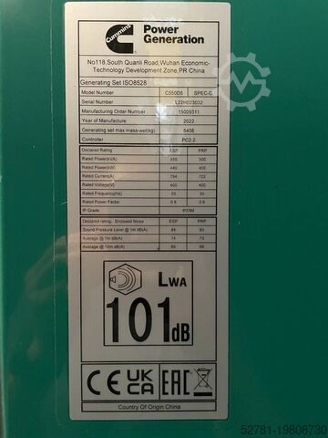 Generator set Cummins C550D5 - 550 kVA Generator - DPX-18522