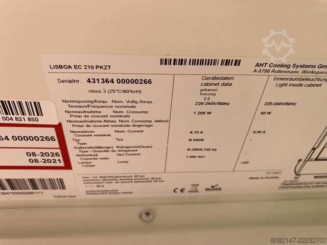 Ticari soğutucu mobilya AHT Lisboa