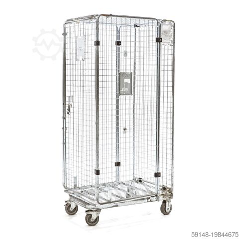 Gebruikte Anti-diefstal rolcontainer a-frame nestbaar - L:850 x B:670 x H:1850mm - Grijs Kruizinga 98-7420GB