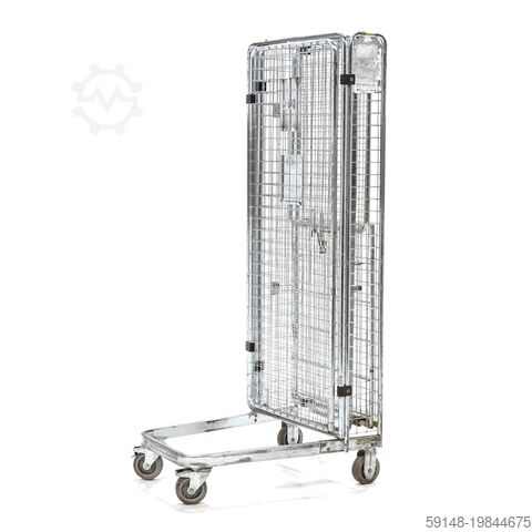 Gebruikte Anti-diefstal rolcontainer a-frame nestbaar - L:850 x B:670 x H:1850mm - Grijs Kruizinga 98-7420GB