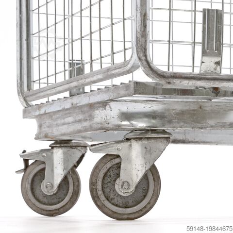 Gebruikte Anti-diefstal rolcontainer a-frame nestbaar - L:850 x B:670 x H:1850mm - Grijs Kruizinga 98-7420GB