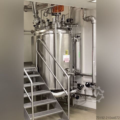 Cuve de process de 1190 litres, chauffable/refroidissable, résistante à la pression, en V2A avec agi Diessel B0101