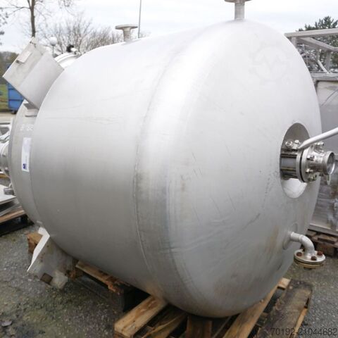 Reator a vácuo suspenso de 2410 litros, aquecível/resfriável, em V4A com agitador de viga. Roscher Apparatebau K0197