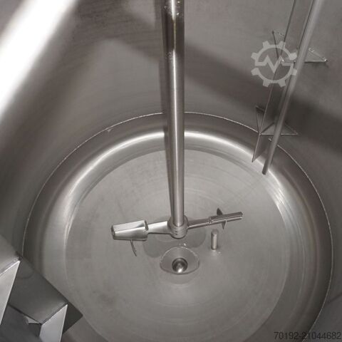 Reator a vácuo suspenso de 2410 litros, aquecível/resfriável, em V4A com agitador de viga. Roscher Apparatebau K0197