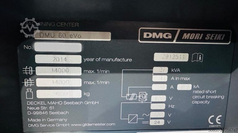 Bewerkingscenter - Universeel DMG MORI DMU 60 EVO