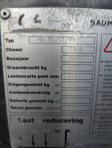 Seitenstapler Baumann zijlader / sideloader HX 50/12/45 5000 kg