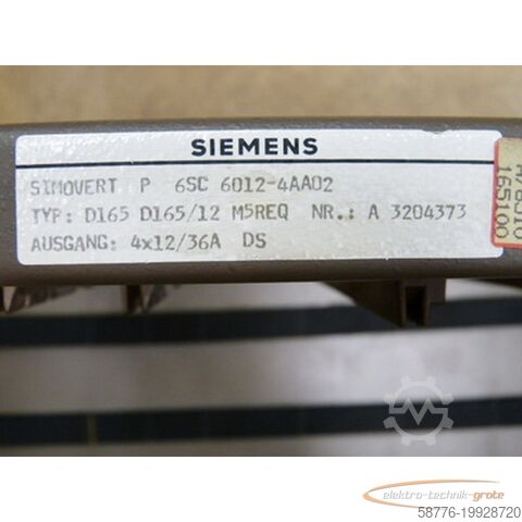 Bileşen Siemens 6SC6012-4AA02 Rack