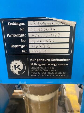Luftfuktare för ventilationssystem Klingenburg KB16/15-170-110