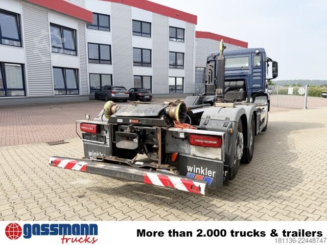 Camião porta-contentores de gancho MAN TGS 26.420 6x2-4 BL Hiab ULT 21-59-M-ITF,