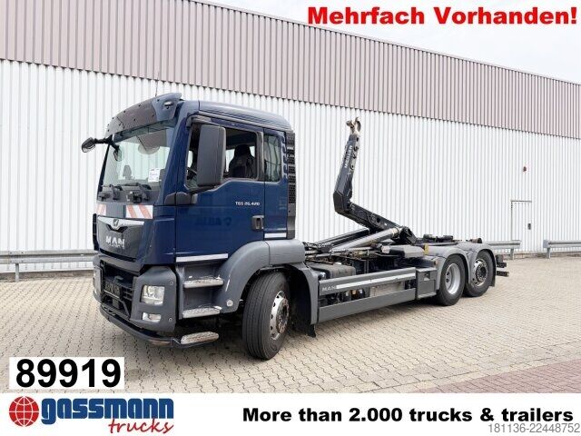 Camião porta-contentores de gancho MAN TGS 26.420 6x2-4 BL Meiller 26.65 Lenk-Liftachse