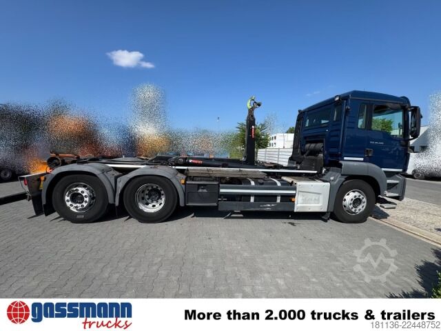 Camião porta-contentores de gancho MAN TGS 26.420 6x2-4 BL Meiller 26.65 Lenk-Liftachse