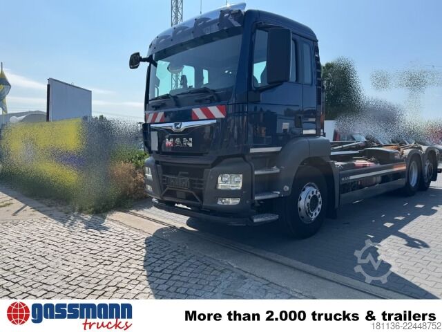 Camião porta-contentores de gancho MAN TGS 26.420 6x2-4 BL Meiller 26.65 Lenk-Liftachse