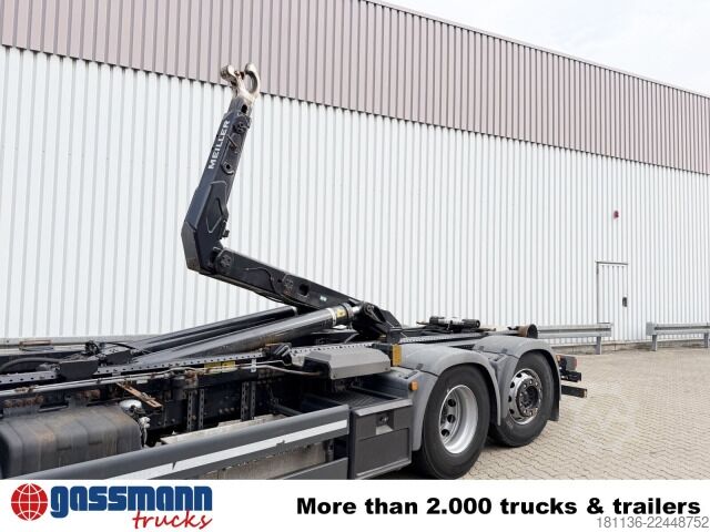 Camião porta-contentores de gancho MAN TGS 26.420 6x2-4 BL Meiller 26.65 Lenk-Liftachse