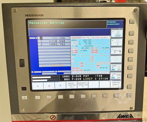 Vertikalt CNC bearbejdningscenter AWEA BM-1600 Heidenhain iTNC530 IKZ