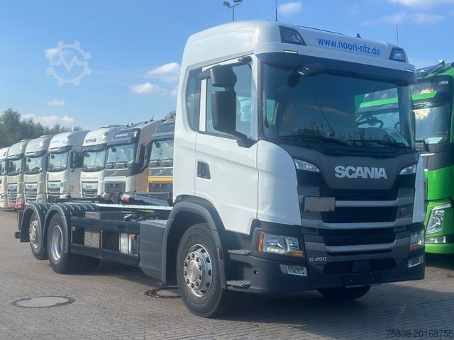 Kanca kasalı yük kamyonu (roll-off) SCANIA G450 Abroller Hiab ULT21S59 Lift/Lenk AHK Navi