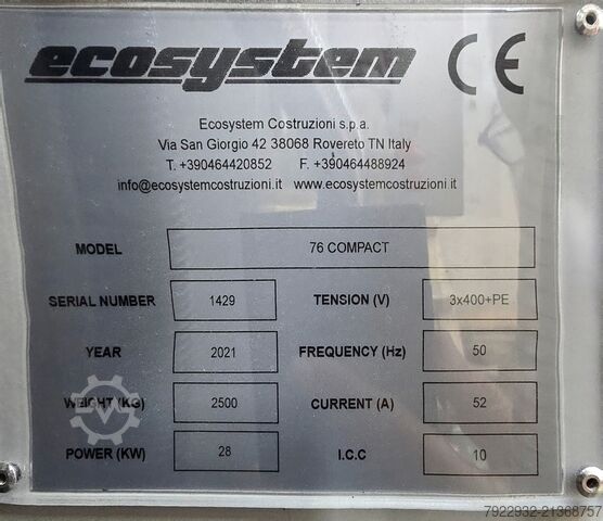 μηχανή πλαστικοποίησης Ekosystem Costruzioni Compact 76