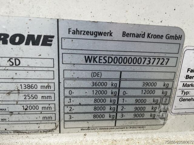Transporte de volumes Krone Mega Volume / BPW Axles / Discbrakes / German T...