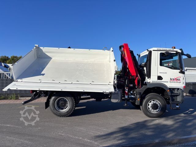 Driezijdige kipper MAN TGM 18.320 4X4 BB Krankipper Palfinger PK 12.501