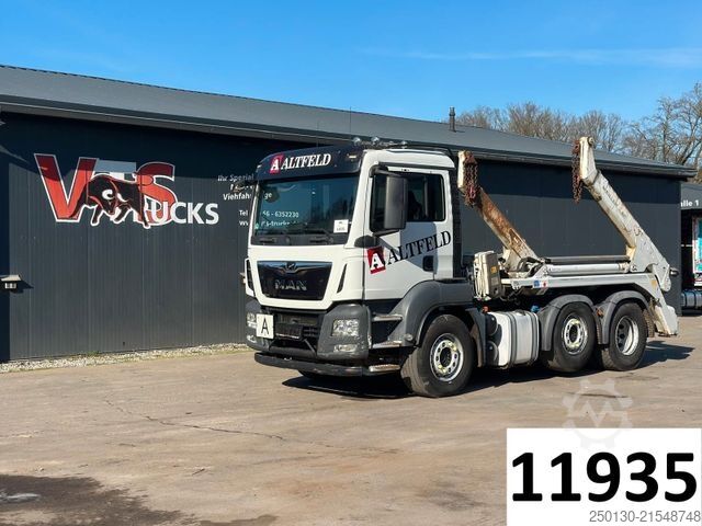 Kippers vrachtauto MAN TGS 26.420 6x2 BL MEILLER AK12 Absetzer