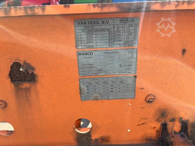 Containertransport Van Hool 3B0070 / Mercedes + Disc / 1x Extendable / Lift...