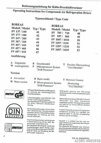Koeldroger Persluchtdroger Sabroe GmbH 55m³/min 16 bar SV 1010 AB