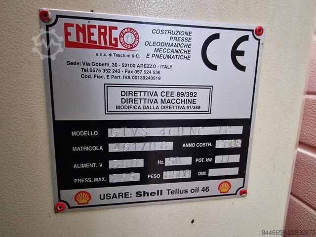 Hydraulische pers ENERGO GTVS400NC