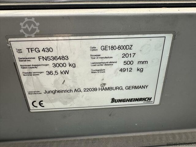 VS-22838 LPG triplex heftruck Jungheinrich TFG 430 JUNGHEINRICH TFG 430 GE180-440DZ