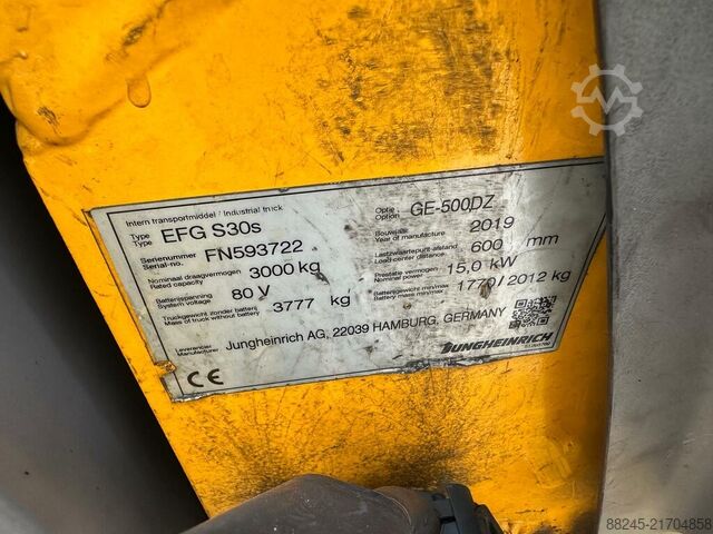 VS-22828 Carretilla elevadora eléctrica tríplex Jungheinrich EFG S30s JUNGHEINRICH EFG S30s-500DZ-ss