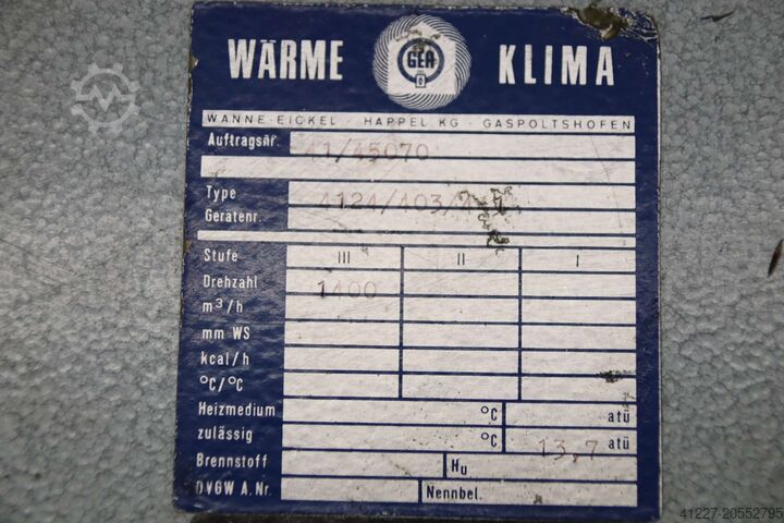 Chauffage du hall GEA Happel 4124/403/441