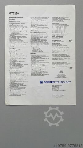 Snijder Gerber Cutter Gerber GT 5250