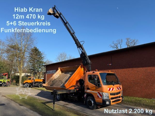 Driezijdige kipper bestelwagen FUSO Canter 7C18 3 S-Kipper /Hiab 055 12m 500 kg