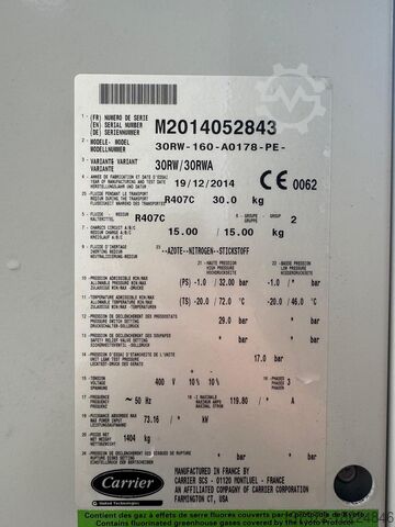 Refrigerador Carrier 30RW-160-A0178-PE-