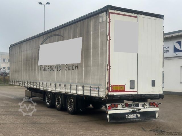 Auflieger mit Pritsche & Plane SCHMITZ CARGOBULL SCB S3T Mega Hubdach Edscha Liftachse