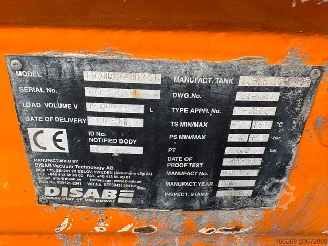 Saugwagen SCANIA R450 4x2 Euro 6 Disab Centurion LN20 Sauglader