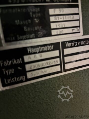 Συρόμενο τραπέζι πριόνι Altendorf F 90