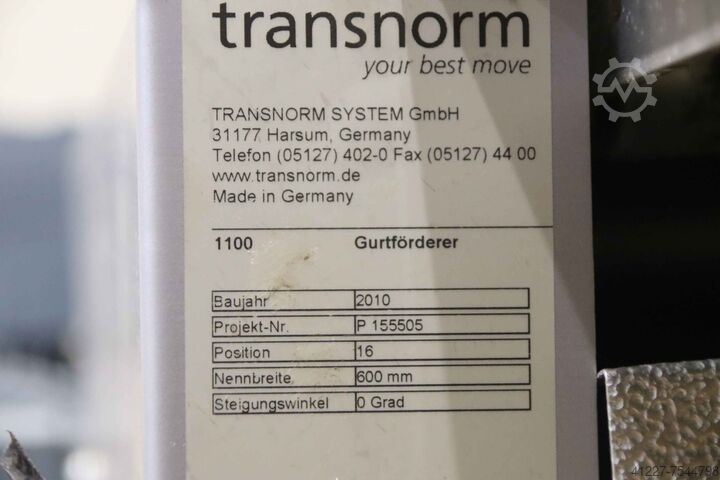 Transportband frequentiegeregeld Transnorm 1100 6000 x 600 mm