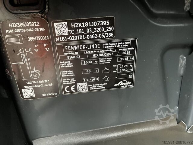 Elektryczny wózek widłowy 3 kołowy Linde E16H-02