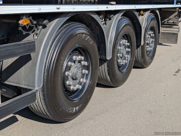 Yürüyen tabanlı yarı römork  TMT 92 cbm, Lift- u Lenkachse, Schutzplane links
