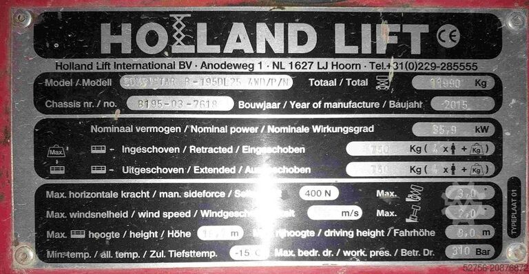 Schaarlift Holland Lift Combistar B-195DL25