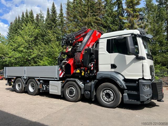 Camião de plataforma MAN TGS 35.520 8x4 Hydro, Kran Fassi F805 TECHNO