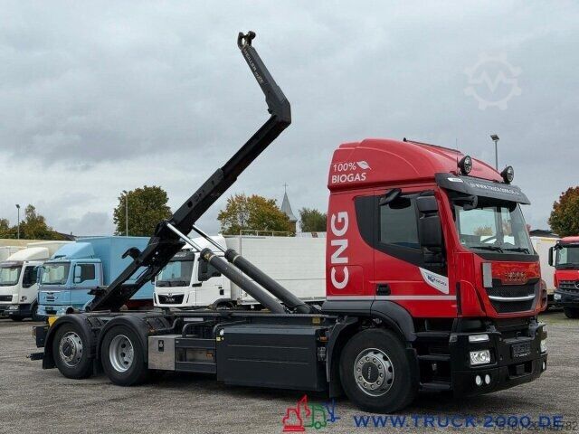Roll-off tipper truck Iveco Stralis AT260 CNG Erdgas 6x2 Meiller RS2165 FB