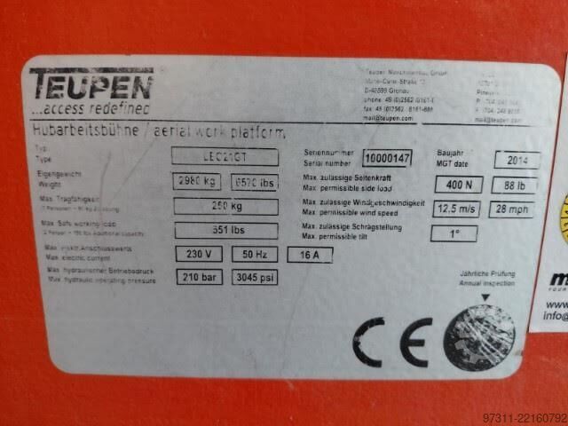 Πλατφόρμα ανύψωσης Teupen LEO 21 GT