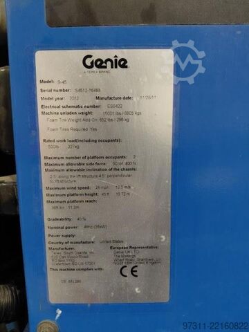 Platforma teleskopowa Genie S-45