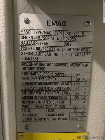 Svarv-konventionell-elektronisk EMAG VSC 250 DUO