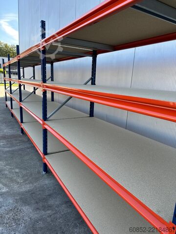 Breedvak opslagsstelling ca. 7,65 lfm. Weitspannregale H: 200 cm T: 80 cm , 400 kg Fachlast , 4 Ebenen