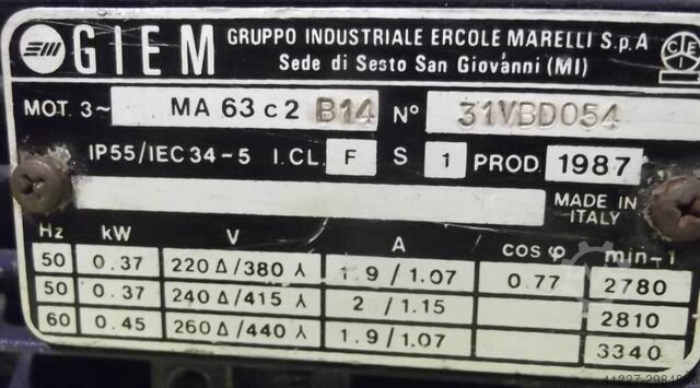 Verstelbare tandwielmotor 0,37 kW 60-308 tpm MOTOVARIO MRV05FI