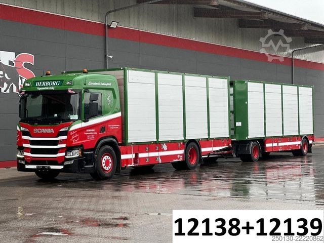Camion pentru transport bovine SCANIA P410 4x2LL HFR 1.Stock Viehzug/NAVI/KLIMA/ALU