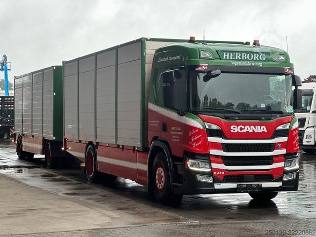 Camion pentru transport bovine SCANIA P410 4x2LL HFR 1.Stock Viehzug/NAVI/KLIMA/ALU