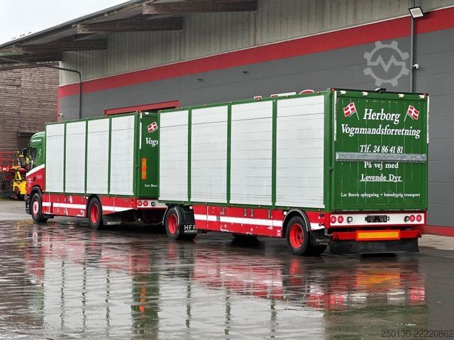 Camion pentru transport bovine SCANIA P410 4x2LL HFR 1.Stock Viehzug/NAVI/KLIMA/ALU