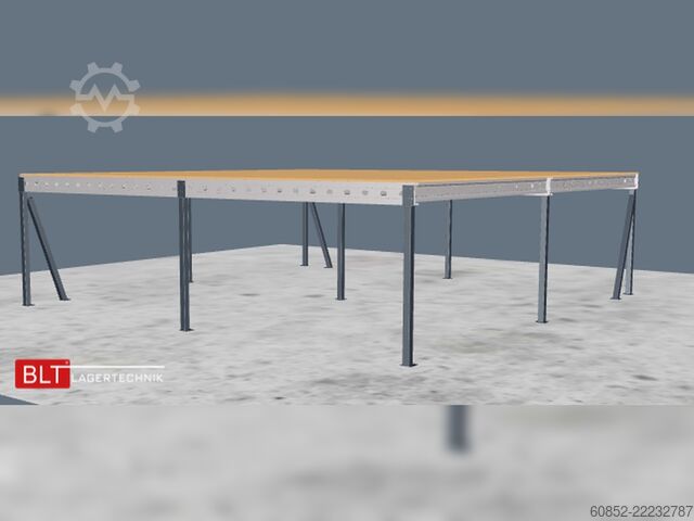 Tároló platform 10x10m Lagerbühne , Belastung : 500kg/qm Unterkante: 2,5m , ca. 100qm Systembühne
